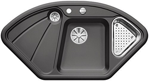 Preisvergleich Produktbild BLANCO BLANCODELTA Eckspüle / Keramik / Basalt / Excenter