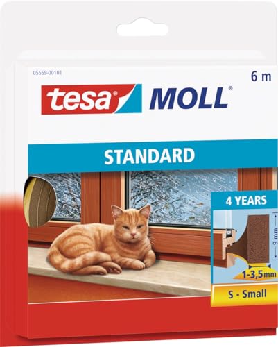 tesamoll® Standard - Burlete de Espuma Adhesiva Para Ventanas y Puertas - Junta Aislante Térmico y...