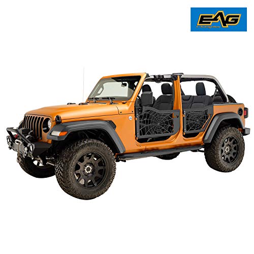 EAG Spyder Web Tubular Door with Side View Mirror Fit for 2018-2022 Wrangler JL 4 Door Only