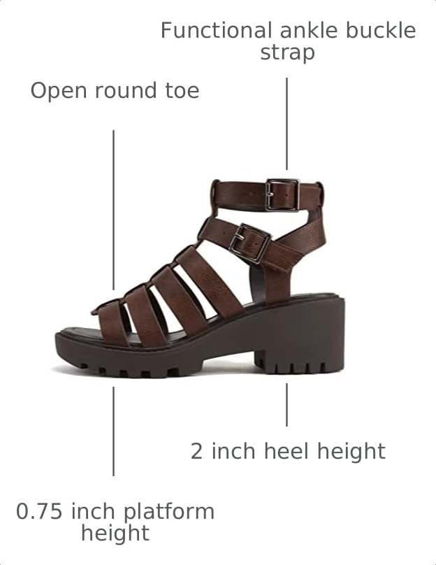 Image of Soda inchRebirth inch ~ Women Open Toe Fisherman Multi Strap Buckle Lug Sole Low Block Heeled Sandals