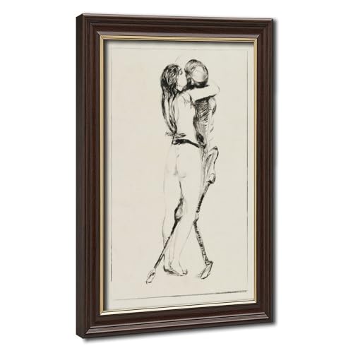 Tableau suspendu Edvard Munch Death And The Woman pour briser les murs nus
