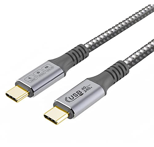 Poihiom USB4 Thunderbolt 4 Cable 40Gbps 8K Video and 240W Charging Full-Featured USB C Cable Compatible with Thunderbolt 3 for MacBook Pro iPad Galaxy S22 Mac mini M1 External SSD eGpu (1.2m)
