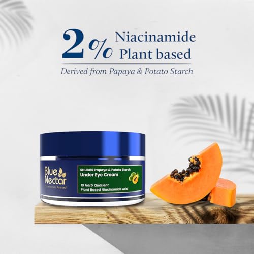 Image of Blue Nectar Under Eye Cream for Dark Circles, Wrinkles, Fine Lines & Puffiness for Women | Natural Niacinamide from Papaya, Potato & Wheatgerm for Even Skin Tone (19 Herbs, 15g)