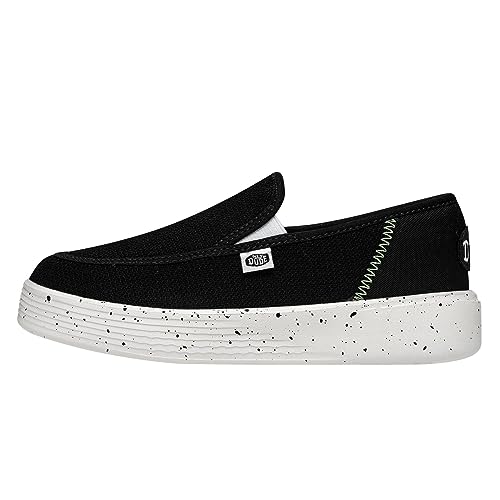 Hey Dude Sunapee Youth Sport Mesh Black Size J5 | Boy's Shoes | Boy's Slip On Sneakers | Comfortable & Light-Weight