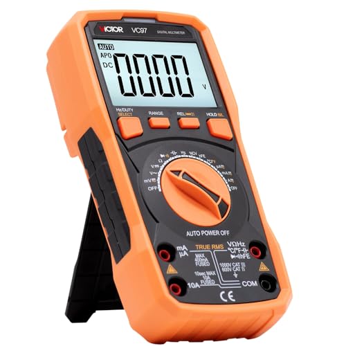 Image of Victor /RuoShui VC97 Digital Multimeter Tester, 3999 Counts, Voltage Meter with Non-Contact Voltage Tester, Measures AC /DC Voltage & Current Resistance Capacitance Frequency (Victor VC97)