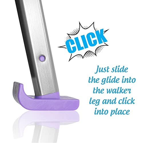 Top Glides 'Click & Go' Ski Glides For Stander Ez Fold-N-Go Travel Walker And Able Life Space Saver Walker (Purple) #TOP2