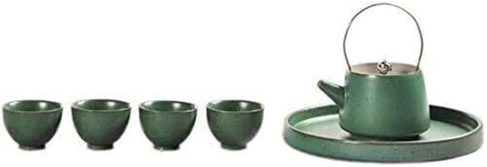 Porcelanowy zestaw do chińskiej herbaty, czajniczek z uchwytem na tacę i filiżanek Serwisowy domu biura(White)