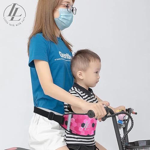 Image of Little Lock Kids Bike Safety Belt - Secure, Comfy & Easy-to-Use Harness for Two-Wheelers | Perfect for Bikes & Scooters | Ride Safe with Confidence! inch(Pink)