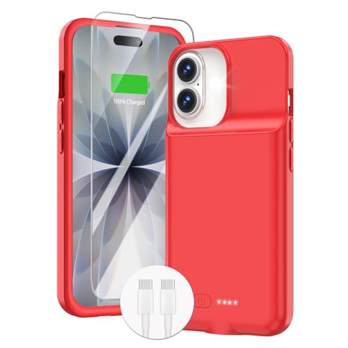 Coque de batterie pour iPhone GIN FOXI fini rouge chargeur portable de 6,3" fin