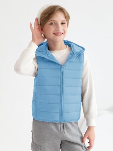 Image of Haloumoning Boys Puffer Vest Kids Sleeveless Zip Up Jackets