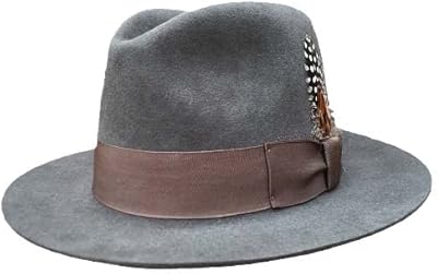 Angora Rabbit Fedora Hat Gentleman Hats Gray XL