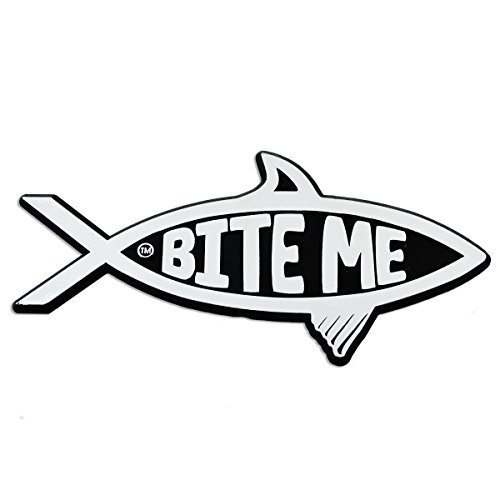 Emblema auto EvolveFISH Bite Me cromado y resistente para la decoración exterior