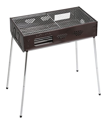 キャプテンスタッグ バーベキューコンロ グリル ファストBBQ グリル 600 ハイ ロー高さ2段階 炭継ぎ足し口付き UG-54 幅625×奥行325×高さ700 420mm