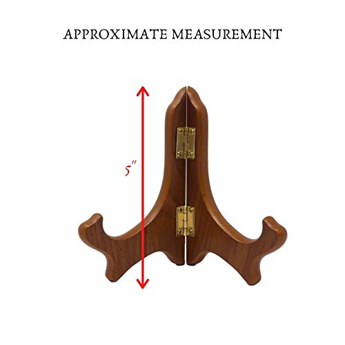 Walnut Folding Wood Easels - Display Plate Stands - Premium Quality - 5