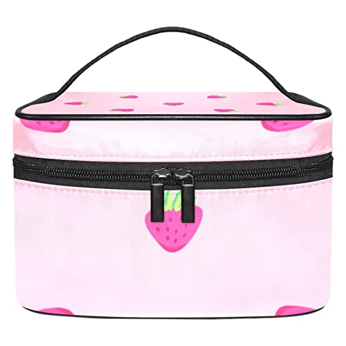 Trousse de toilette fraise rose pour cosmétiques et accessoires
