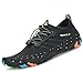 Produktbild SAGUARO Badeschuhe Strandschuhe Aquaschuhe Wasserschuhe Surfschuhe Schwimmschuhe für Damen Herren Kinder,Neu-schwarz,43 EU