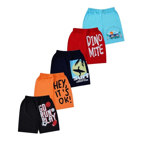 T2F Pantalones cortos para niño (paquete de 5), Multicolor 2, 4 5 años