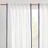 NICETOWN Bordered Sheer Linen Curtains for Bedroom, Rod Pocket & Back Tab Privacy Flax Semi Sheer...