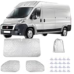 Internal Thermal Blind Set Compatible with 06-24 Fiat Ducato, Front Window Windscreen Cover x1 | Car Window Sunshades x2, Summer UV Protection, Sunshade Wrap Cover for Campervans/Motorhomes (3Pcs)