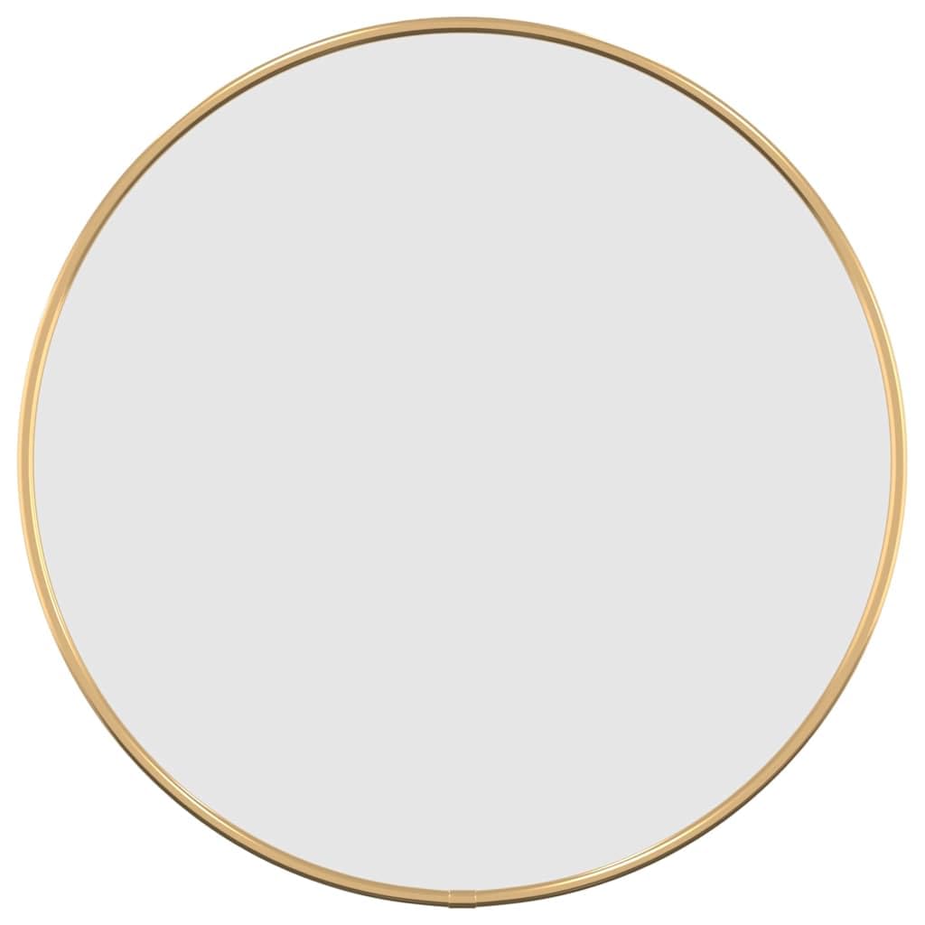 vidaXL Espejo de Pared Redondo Colgante Decoración Dormitorio Salón Sala de Estar Pasillo Tocador Cuarto de Baño Entrada Dorado Ø 40 cm