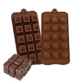 Auriselle Muffa Del Cioccolato del Commestibile Silicone Profondo 2 Pezzi Rivestimento Antiaderente Silicone Stampo Cioccolato Profondo Stampo Cioccolato Quadrato e Sorriso Stampo