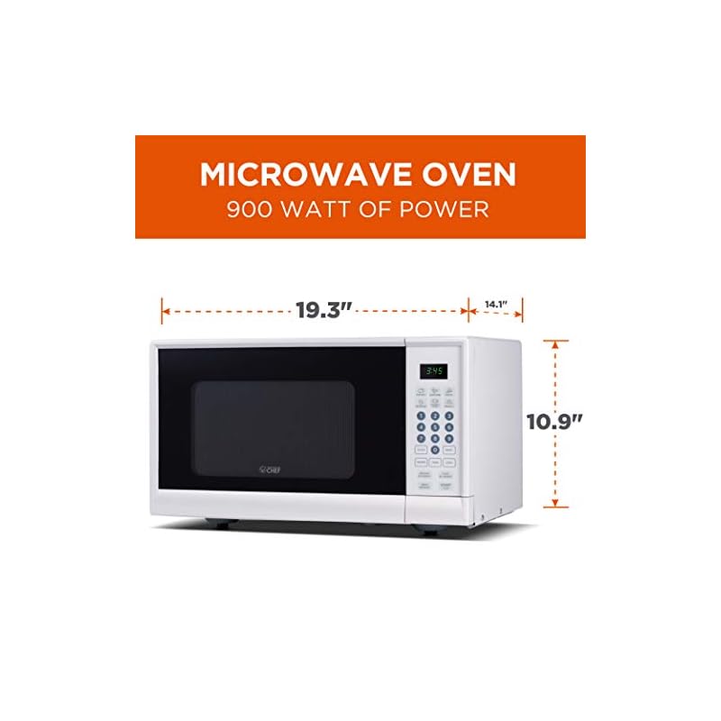 Commercial Chef CHM990W 900 Watt Counter Top Microwave Oven, 0.9 Cubic