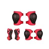 BUKISA Ellenbogen- und Knieschoner-Set für Kinder,6-teiliges verstellbares Knieschoner-Set | Ellenbogenschutz, Rollschuhzubehör, Schutzausrüstungsset für Inlineskaten, Rollerfahren