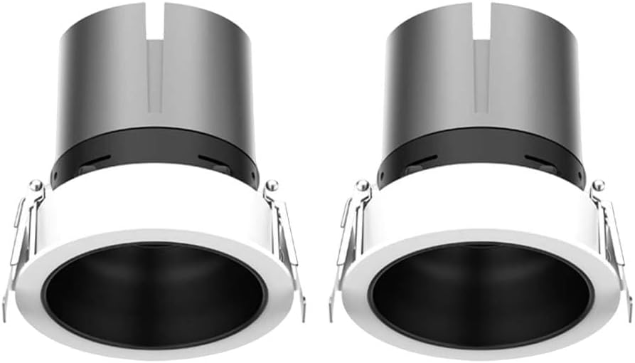 2 Pack Aluminium LED Recessed Light 3CCT Flat LED Can Lights,3000K/4000K/6000K White Aluminum Ceiling Decorative Trim for Indoor Decorative Lighting