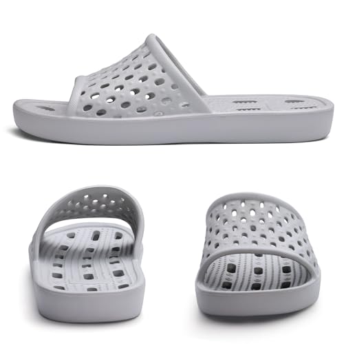 Image of Litfun Shower Shoes for Women Non-Slip Quick Dry Shower Slippers Lightweight Pool Sandals with Drain Holes for College Dorm, Beach, Bathroom & Gym