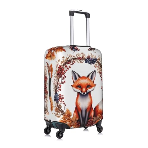 love Cartoon fox Print Protective Suitcase Cover Washable Travel Luggage Protector with Concealed Zipper3