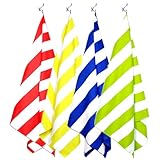 Beach Towels - Microfiber Quick Dry Thin Travel Towel (4 Pack - Blue/Green/Red/Yellow - Extra Large 67x35) - Compact, Lightweight, Absorbent & Sand Proof, Mat Under Your Sun Shelter