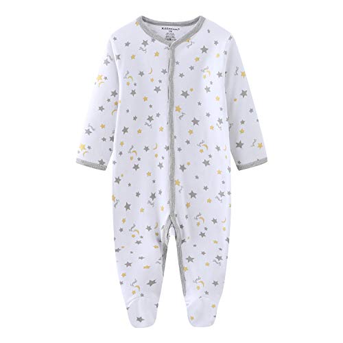 Image of Newborn Baby Boy Girl Organic Cotton Bodysuit Long Sleeve Jumpsuit 3-Pack Outfits Clothes,0-24Months