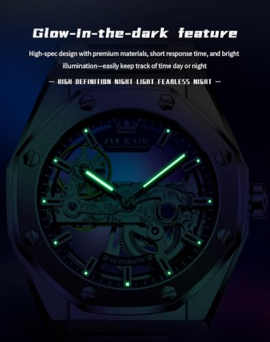 Image of OLEVS Automatic Watch for Men Self Winding Mechanical Luxury Business Stainless Steel Multi Calendar Waterproof Luminous Wrist Watches
