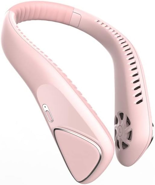 Neck Fan, Portable Neck Fan Rechargeable, 6000mAh USB Bladeless Personal Fans, 3 Speed Hanging Fans, 360 Degrees Airflow Neck Fans for Men Women Travel,Outdoor,Home,Office (Pink)