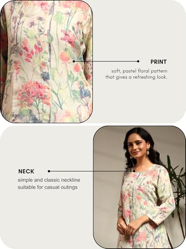 Image of GRECIILOOKS Kurta Set for Women | Co ord Sets for Woman Stylish | Floral Printed Kurta's Sets | Straight Kurtas with Palazzo Pants | Ethnic Casual Set's