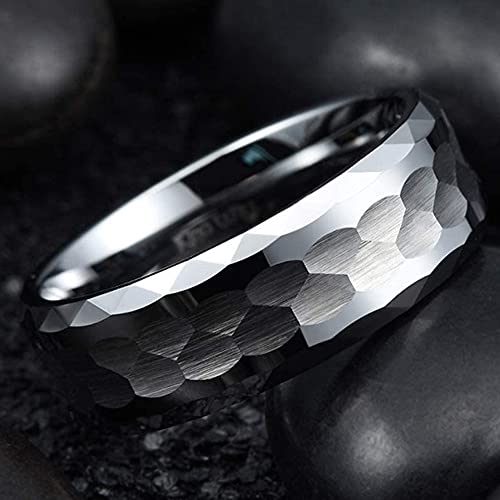 Jude Jewelers 8Mm Matte Brush Hammered Stainless Steel Classic Simple Plain Wedding Band Biker Ring (Silver, 10) #TOP3