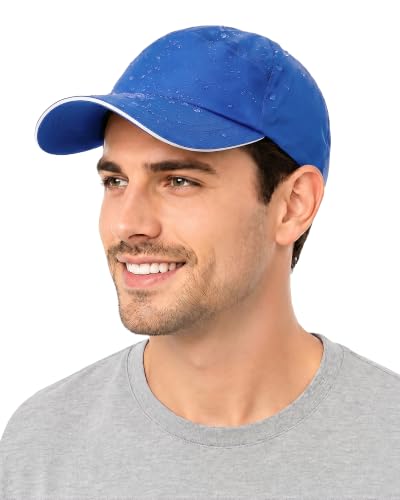 Image of Waterproof Baseball Cap for Men Women, UPF 50+ Breathable Quick-Dry Rain Hat for Running Golf Hiking