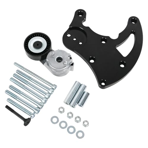 LS R4 AC Compressor Bracket High Mount Kit for Chevrolet GMC SUV Truck Engines LSX LS2 LS3 LS6 Air Conditioner Vortec Triangles with Belt Tensioner Passenger Side - Image 6