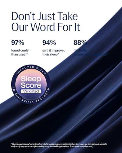 Image of REST Evercool Cooling Comforter, King /Cali King, Blanket for Hot Sleepers, All Season Bedding to Keep Cool for Night Sweats, Breathable Lightweight Duvet, 106x90 Inches, Midnight Blue