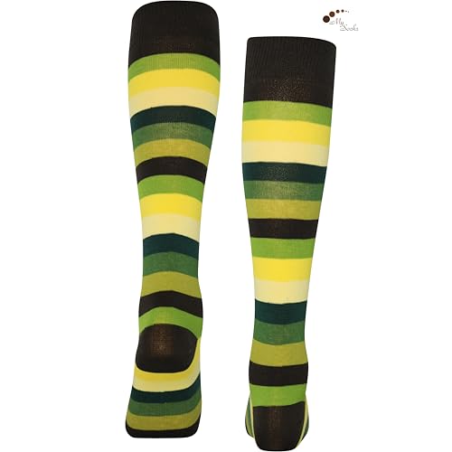 Image of Mysocks Unisex Extra Fine Combed Cotton Knee High Socks, Hand Linked Toe, Soft Latex Band