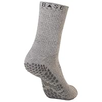BASE XXXIII Herren Base33 Crew Grey Large rutschfeste Socken von Pilates, Grau, L