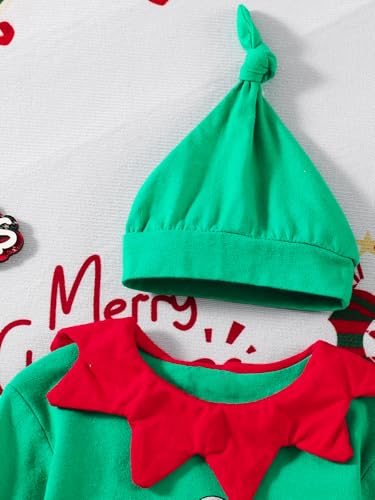 WOLBAY Newborn Infant Baby Girl Christmas Outfit Long Sleeve Santa Romper+Leg Warmers+Hat 3pcs Clothes Set4