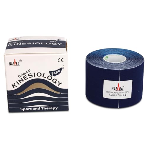 Nasara Original Kinesiology Physio Sport Tape: Confezione Da 6 Nastri Per Lo Sport E La Medicina, Rotolo Da 5 X 5 M, Blu Scuro - 4
