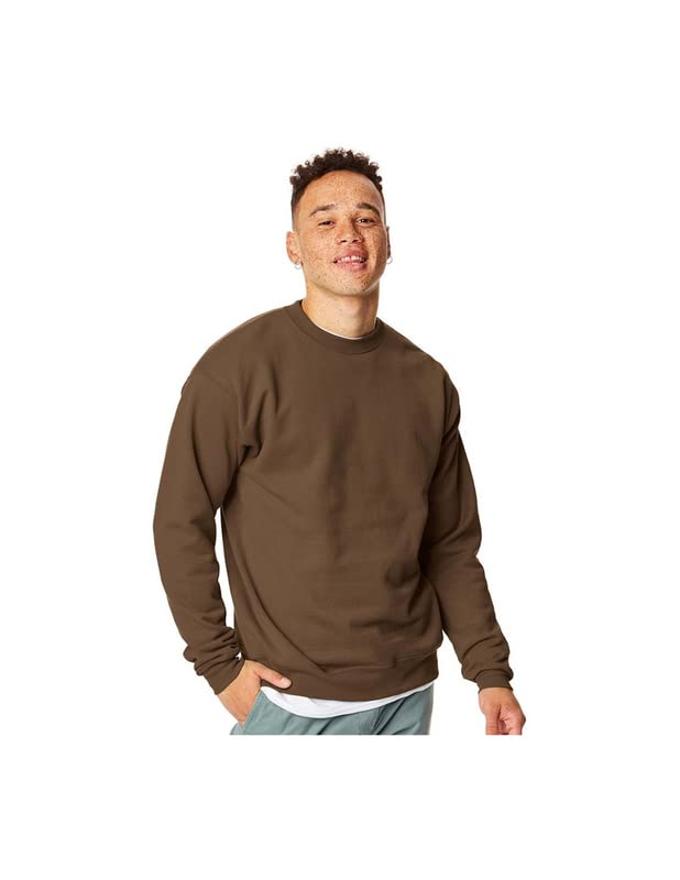 Hanes Mens 7.8 oz ComfortBlend, EcoSmart Crew Sweatshirt. Army Brown