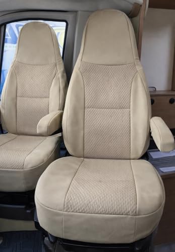 Generisch Housses de siège pour camping-car - Sièges pilotes - Siège conducteur et passager - 2 places - Tissu de qualité supérieure - Lavables -...