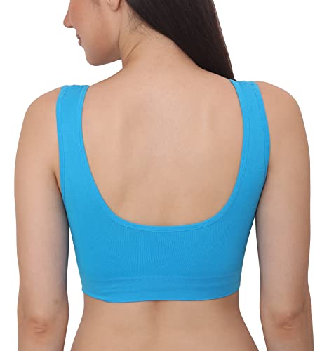 Image of GLAMORAS Women Nylon Elastane Lightly Padded Non Wired U Back Sports Bra | Seamless Stretchy Low Impact Yoga Workout Bra with Removable Pads - Size- Small to 4XL