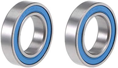 sourcing map 6902-2RS Deep Groove Ball Bearings 15mm x 28mm x 7mm Double Sealed Chrome Steel Blue Cover P6(ABEC3) 2pcs