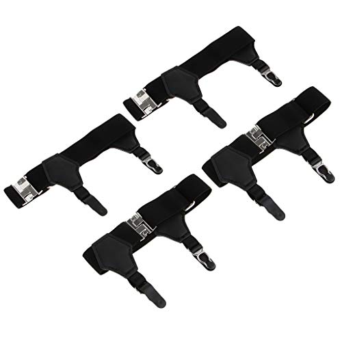 DYNWAVE 2 Pares de Meias Pretas Masculinas Ligas Suspensórios Cintos Clipes Duplos para Meias Transp