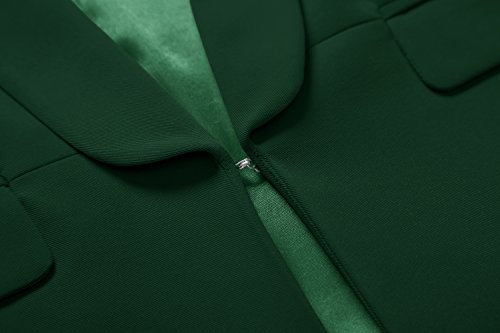 Urban Coco Women's Office Blazer Jacket Open Front (2Xl, Dark Green) #TOP4