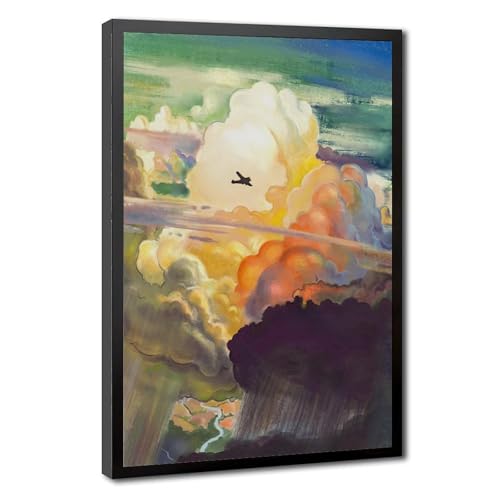 Poster aviation américaine N.C. Wyeth Airmail idéal pour décorer un bureau ou un salon rétro